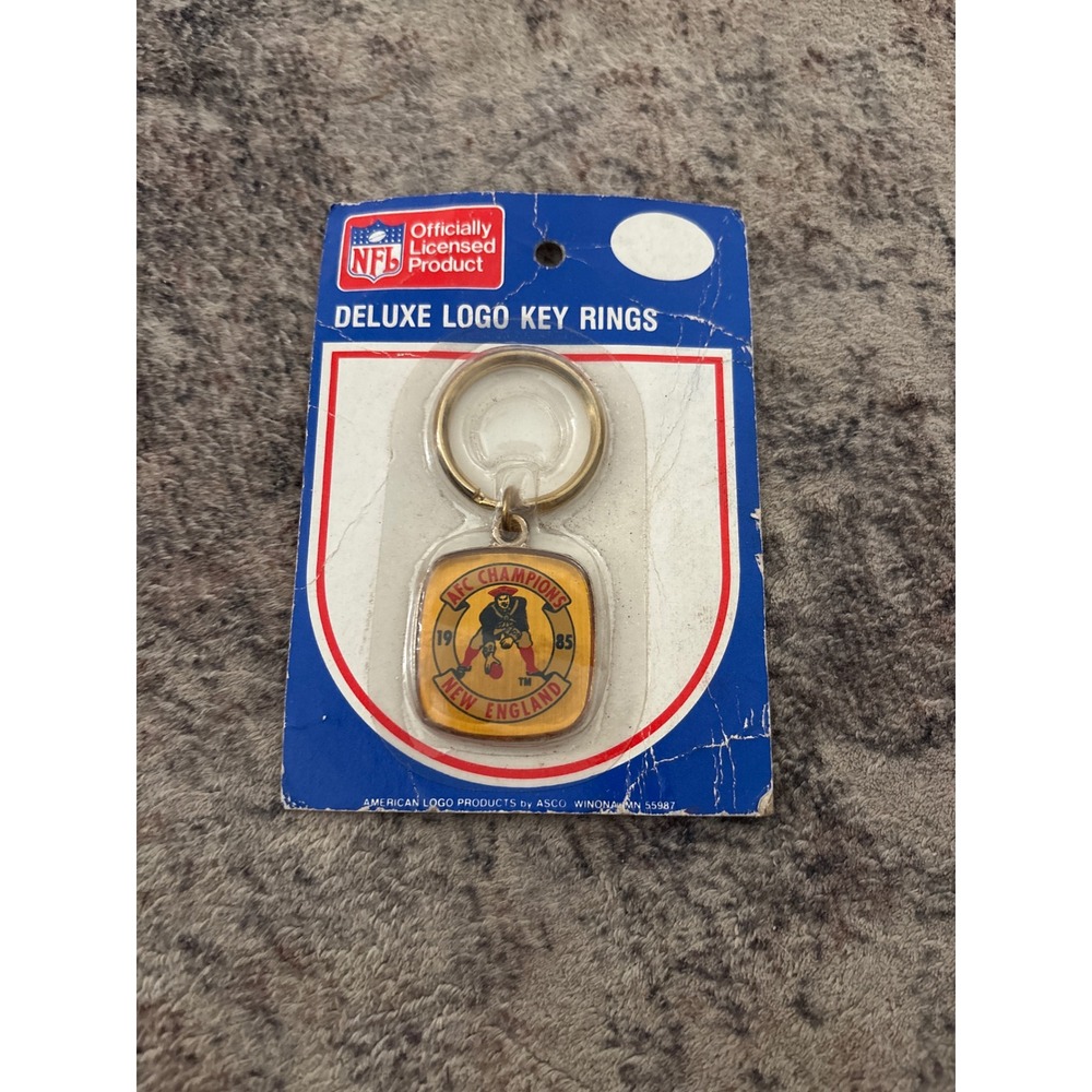 New England patriots NFL Football AFC Champions Super Bowl XXI 1985 Keychain